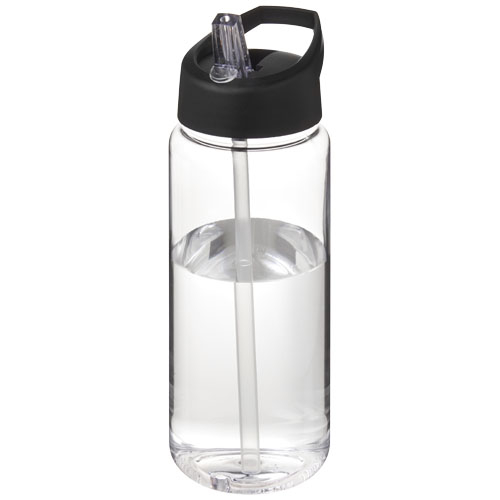 Bouteille de sport à personnaliser de 600 ml H2O Active® Octave Tritan™ Translucide et Noir